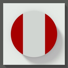 Peru flag round button