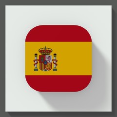 Obraz premium Spain flag square button