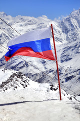 Flag of Russia on Elbrus
