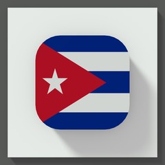 Fototapeta premium Cuba flag square button