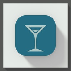 Martini drink symbol square button