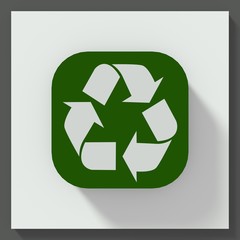 Obraz premium Recycle symbol square button
