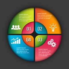 Circle infographic label four option colorful design