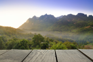 Defocused and blur image of beautiful scenery view point and clo