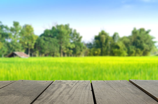 Defocused and blur image of terrace wood and agriculture life fo