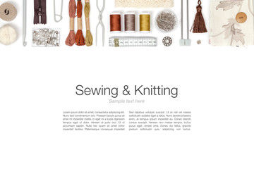 sewing and knitting on white background © 123object_stock