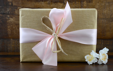 Retro style kraft paper gift.