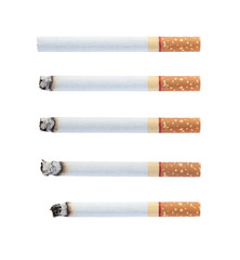 Set of burning cigarettes.