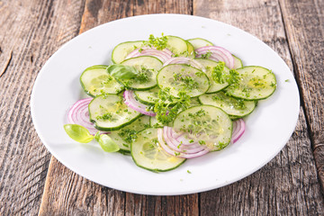 cucumber salad with onion and cooking oil