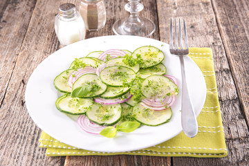 cucumber salad with onion and cooking oil