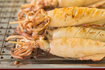 Grilled octopus skewers