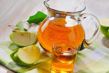 Apple juice and apples