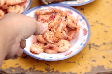 BBQ shrimp delicious on the dish