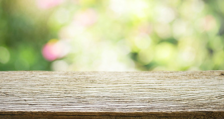 Fototapeta premium Outdoor Wooden table view