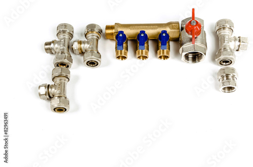 \"Сантехника и комплектующие аксессуары на белом фоне\" Stock photo and ...