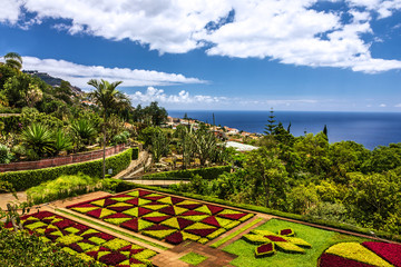Madeira island: botanical garden Monte, Funchal, Portugal - obrazy, fototapety, plakaty