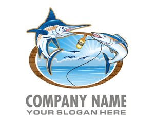 fishing marlin logo image vector