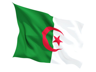 Waving flag of algeria