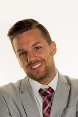 Manager vor weißem Hintergrund