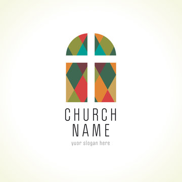 Church cross window logo