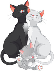 Stolze Katzeneltern 