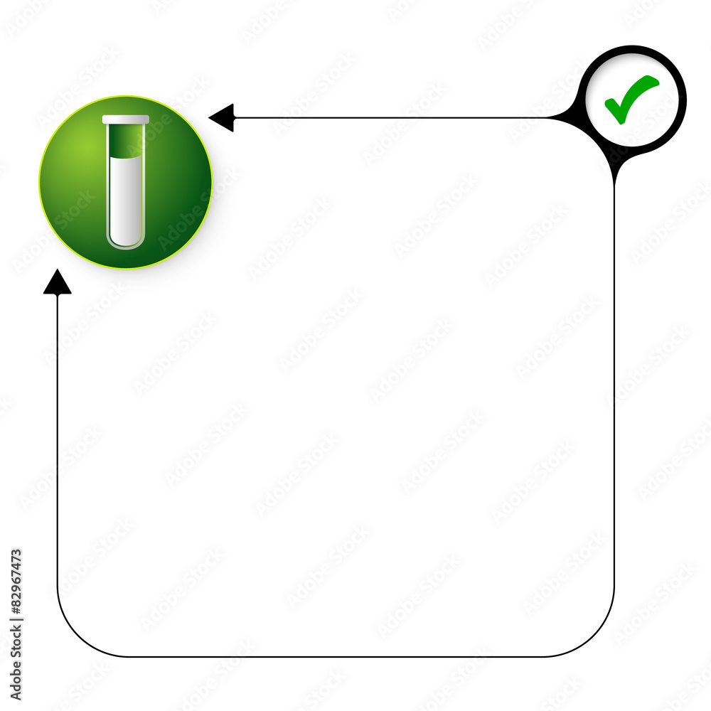 Poster abstract frame for your text with check box and test tube