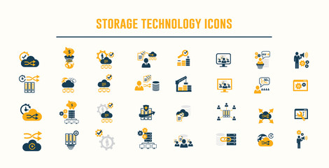 Storage technology icons vector