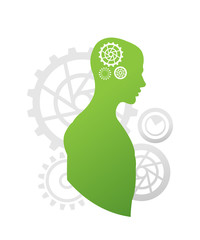 Composite image of cog and wheel