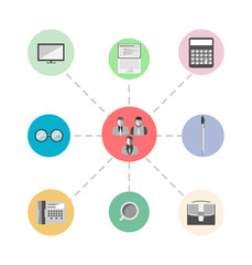 Office supplies and business vector