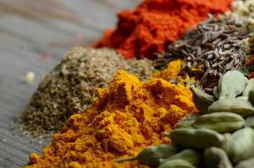 Assorted spices and dry herbs