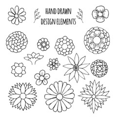 Set of hand drawn design elements. Vector illustration
