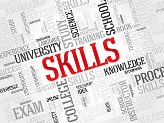 SKILLS word cloud, education concept