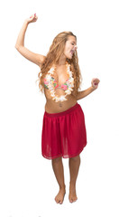 girl dancing in white background