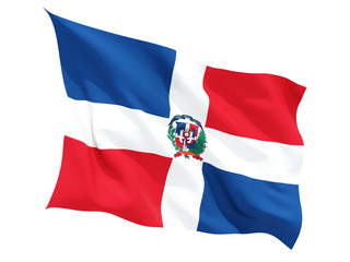 Waving flag of dominican republic
