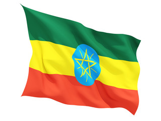 Waving flag of ethiopia