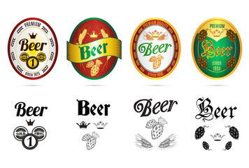 Naklejka premium Beer popular brands labels icons set