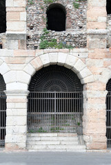 Fototapeta na wymiar Roman gate in the Arena in Verona City Italy