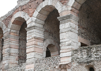 Fototapeta na wymiar exterior walls of the ancient Roman Arena