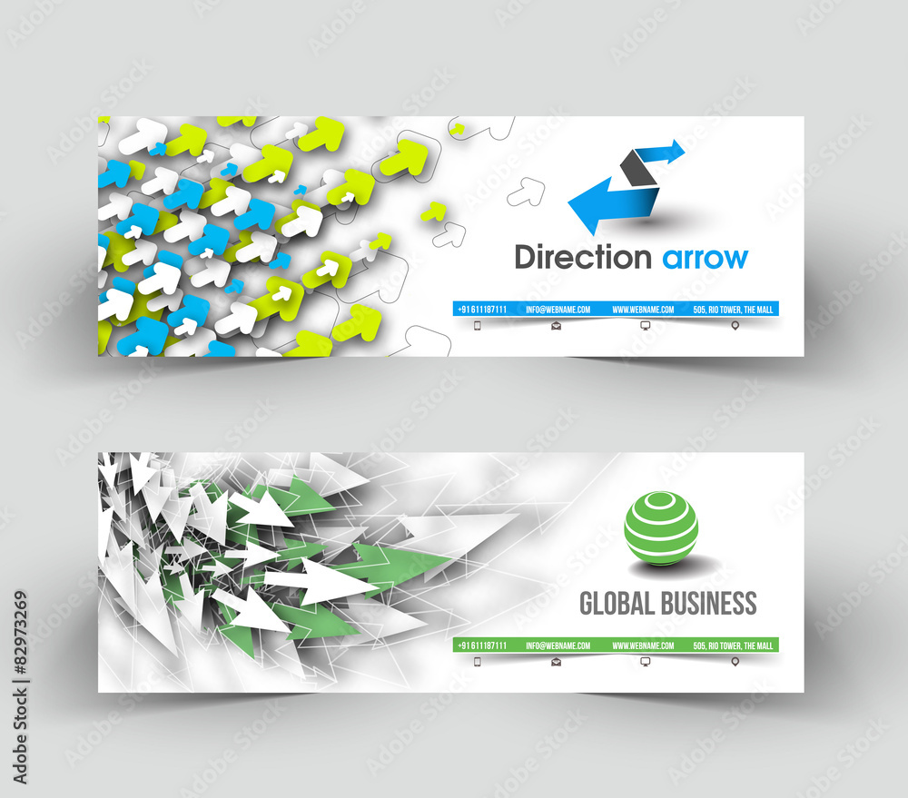 Wall mural business web banner & header layout template.