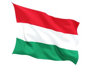 Waving flag of hungary