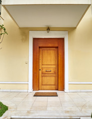 contemporary house wooden door, Athens Greece