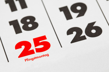Pfingstmontag Kalenderblatt