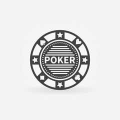 Poker chip vector icon