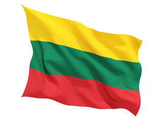 Waving flag of lithuania