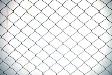Steel net fence with blur background