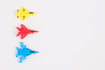 Toy Plane on White paper Background