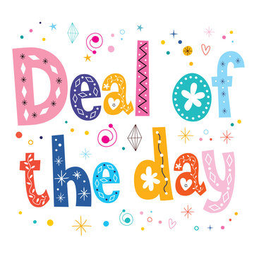 deal of the day banner decorative lettering text