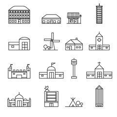 Fototapeta premium building icons set vector illustration
