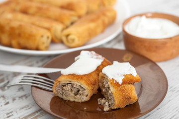 Pancakes Stuffed With Meat