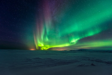 Aurora borealis, northern lights - obrazy, fototapety, plakaty